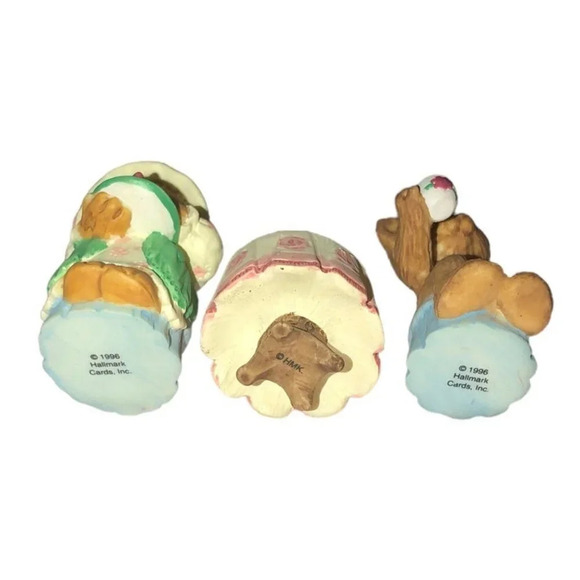 Vtg HALLMARK '97 Personalities "Tea Time" Bears Miniature Figures 3pc Set NIB - Picture 5 of 6